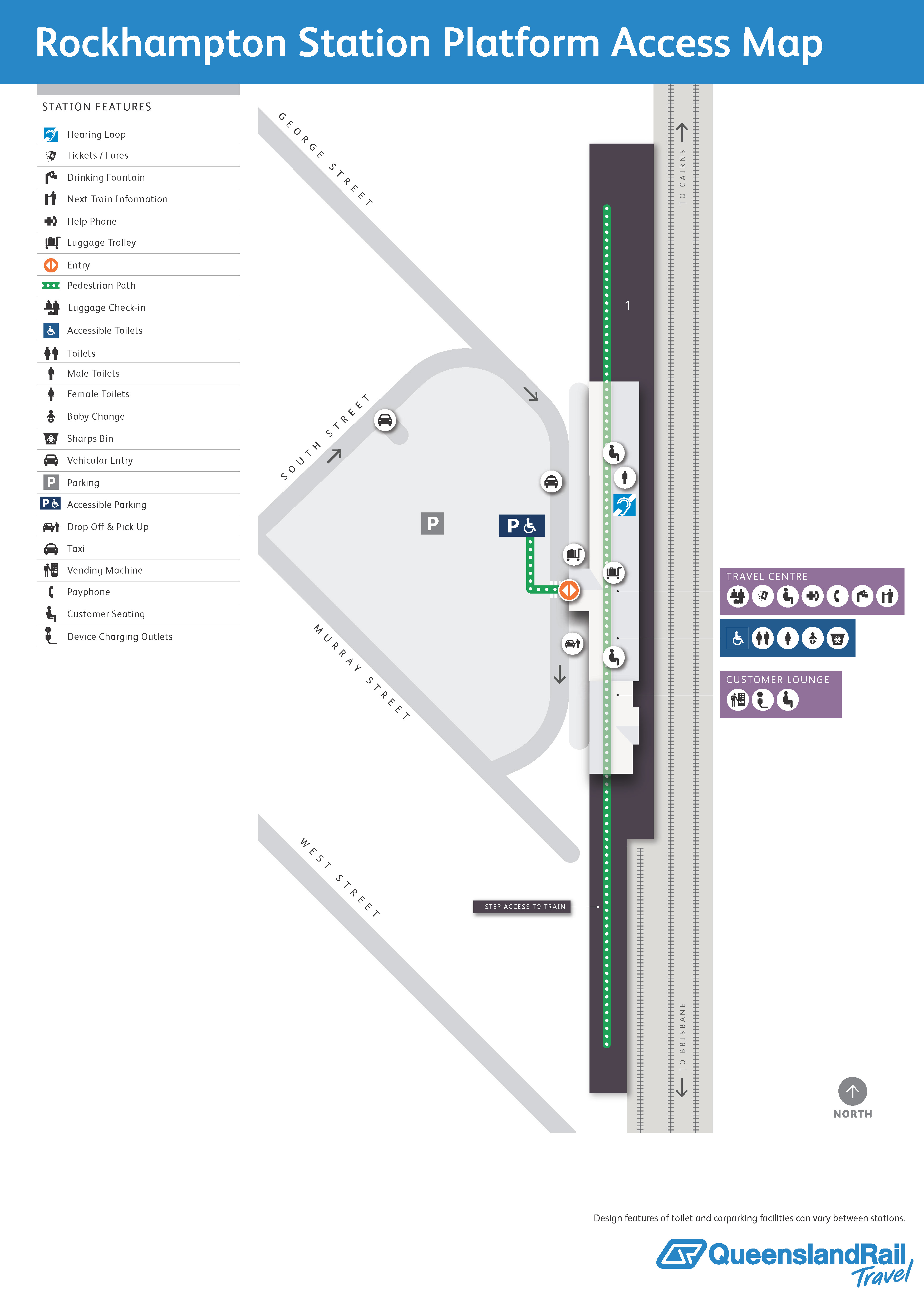 Rockhampton Station and Travel Centre map 1